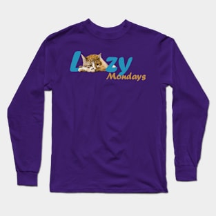 Lazy Cat Mondays Long Sleeve T-Shirt